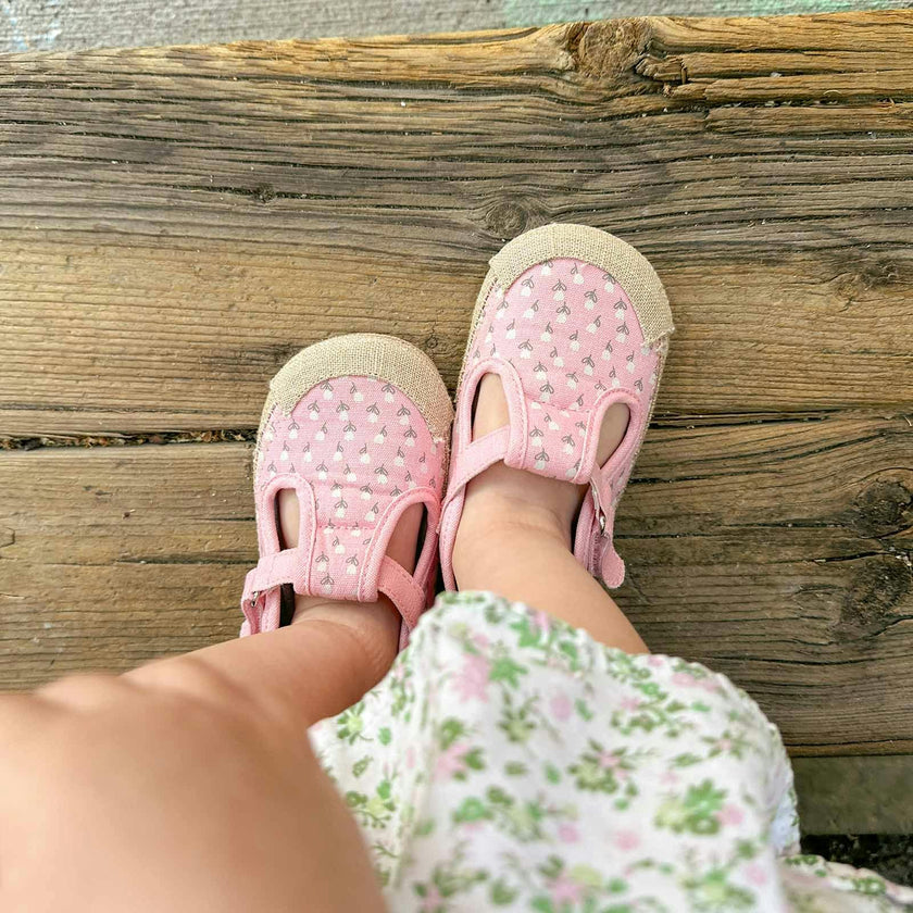 Tulips Blush Canvas Espadrille First Kick