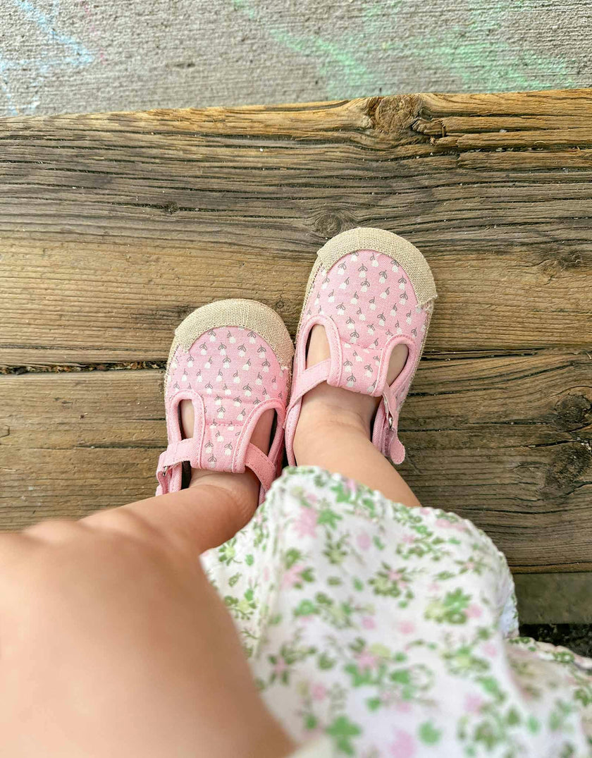 Tulips Blush Canvas Espadrille First Kick