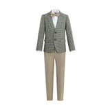Checkered Blazer and Trousers Set