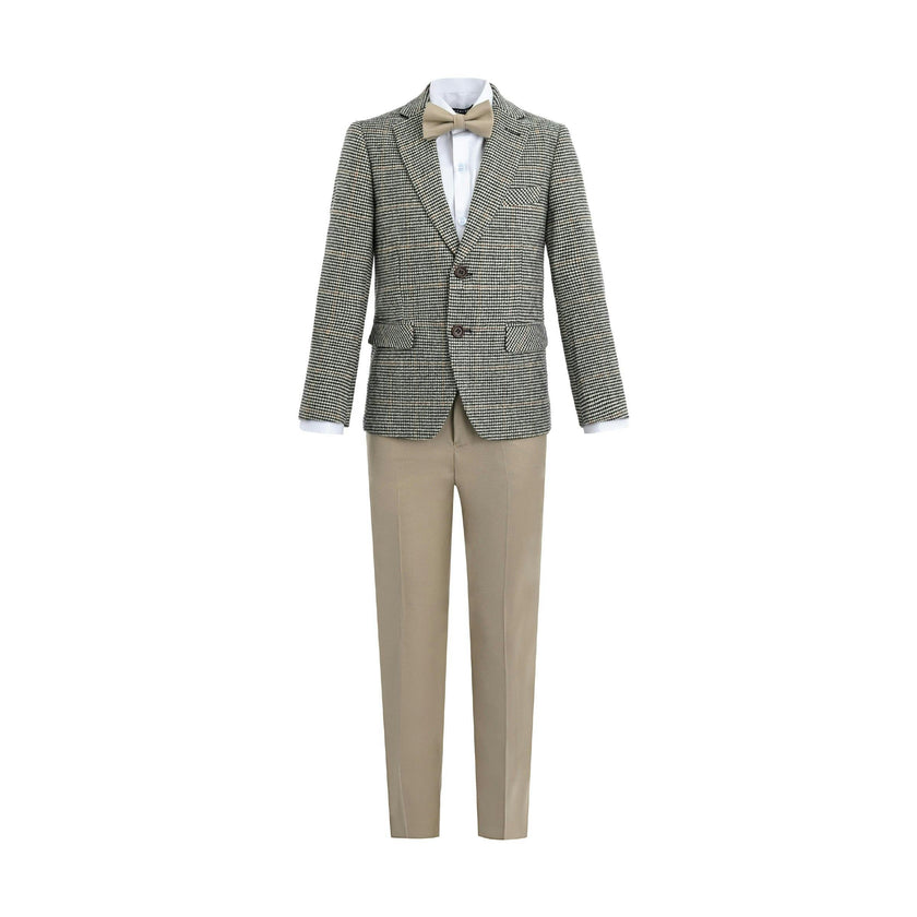 Checkered Blazer and Trousers Set
