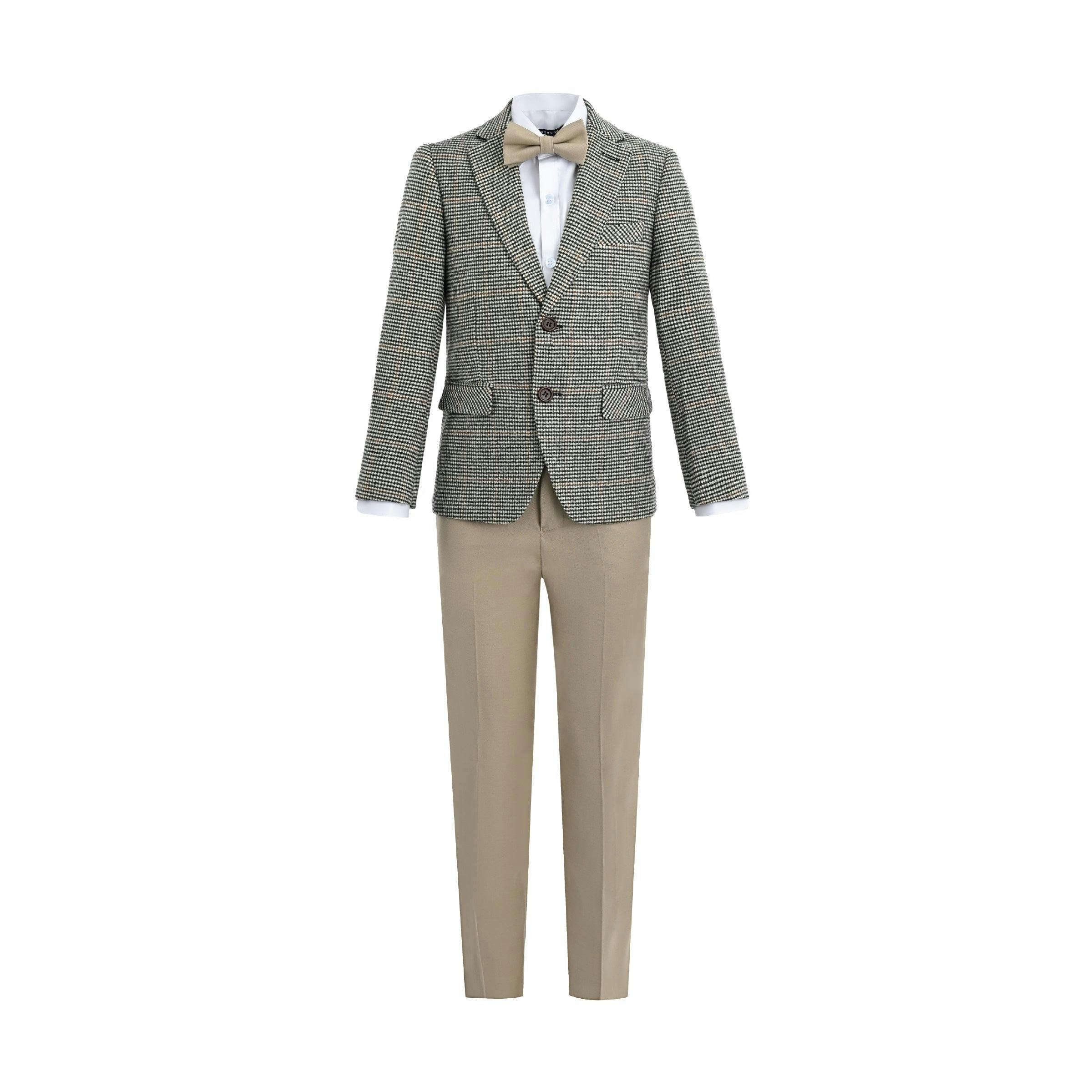 Checkered Blazer and Trousers Set