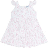 Pink Bunny Toile Ruffle Dress