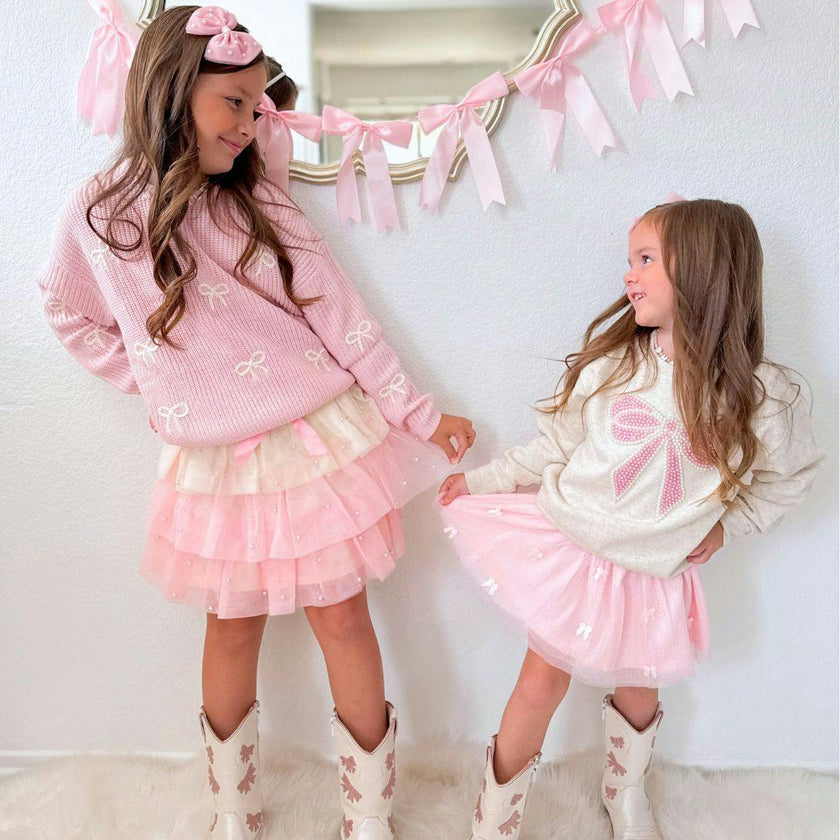 All Over Bows Knit Sweater