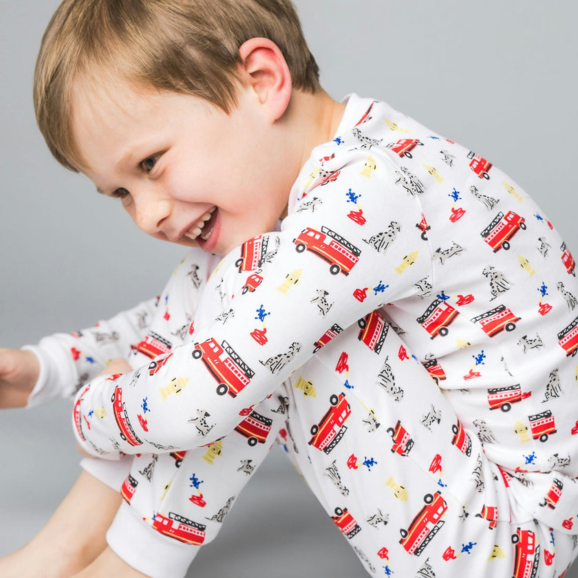 The Organic Long Sleeve Pajama Set [Fire Trucks]