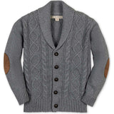 Organic Shawl Collar Cable Sweater Cardigan, Grey