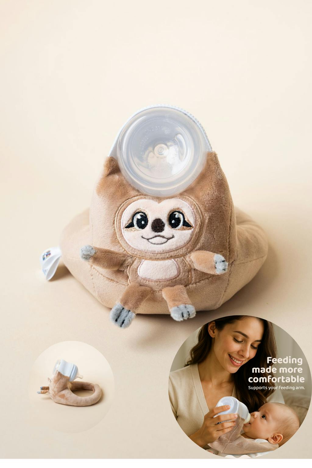 Baby Bottle Pillow Holder For Parents - Sloth