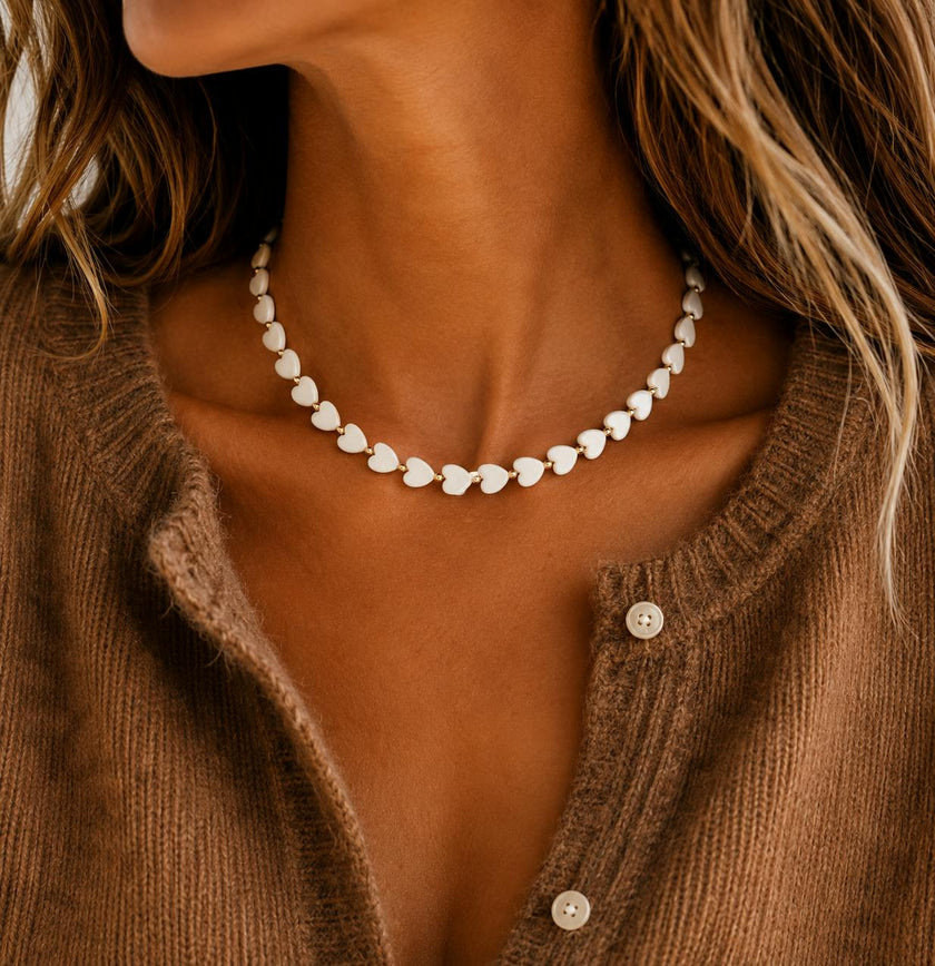 Mother of Pearl Heart Necklace
