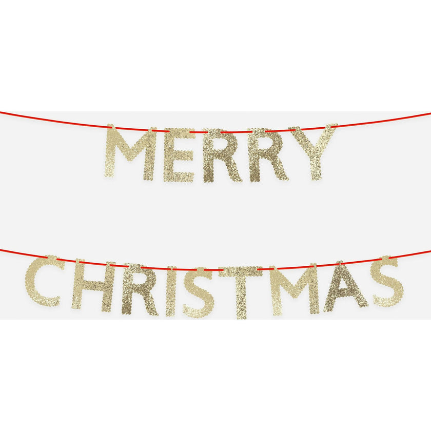 Glitter Merry Christmas Garland