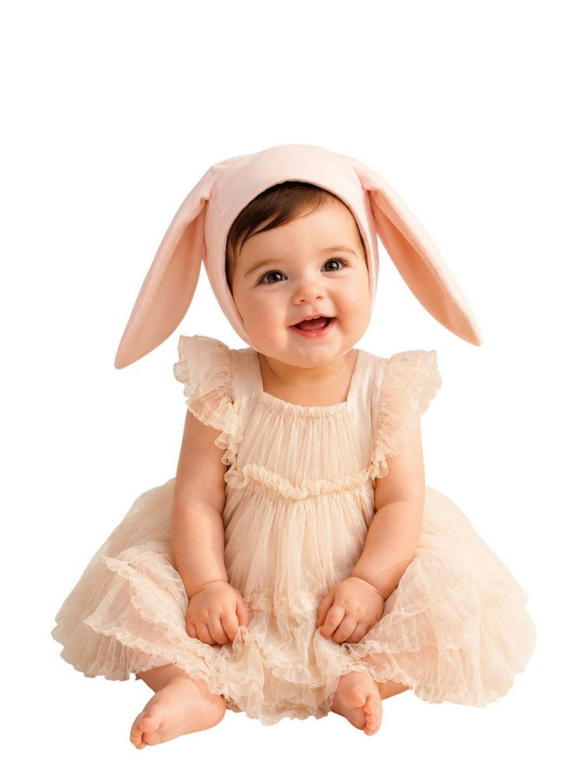 Pink Bunny Bonnet and Bunny Tail Set