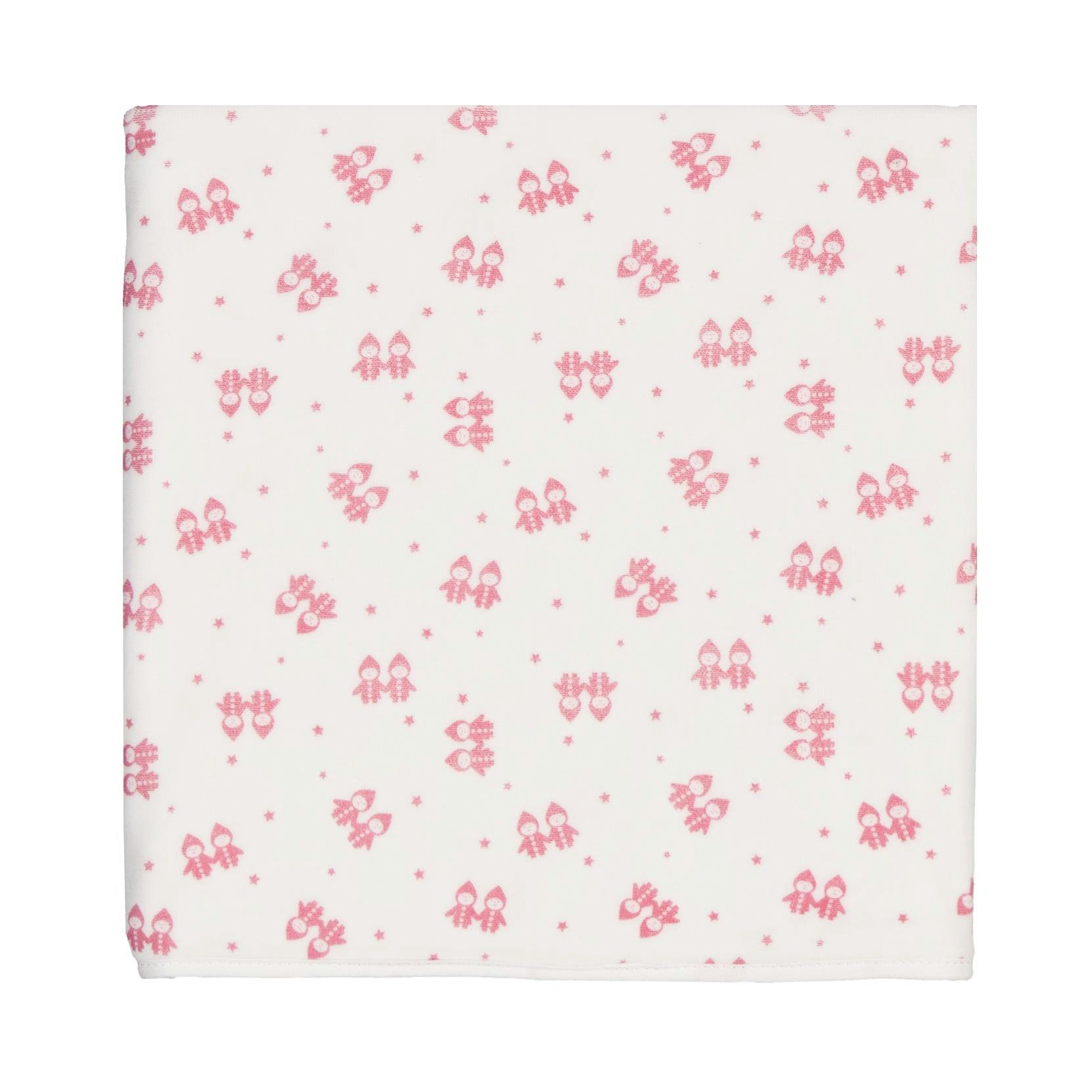 LES LUTINS Velour Swaddle Blanket - Medium Pink
