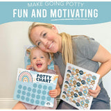 10-Piece Boho Rainbow Potty Training Charts & 6-Piece Bathroom Wall Art Decor Prints
