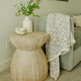 Cotton Muslin Quilted Throw - Pressed Petals