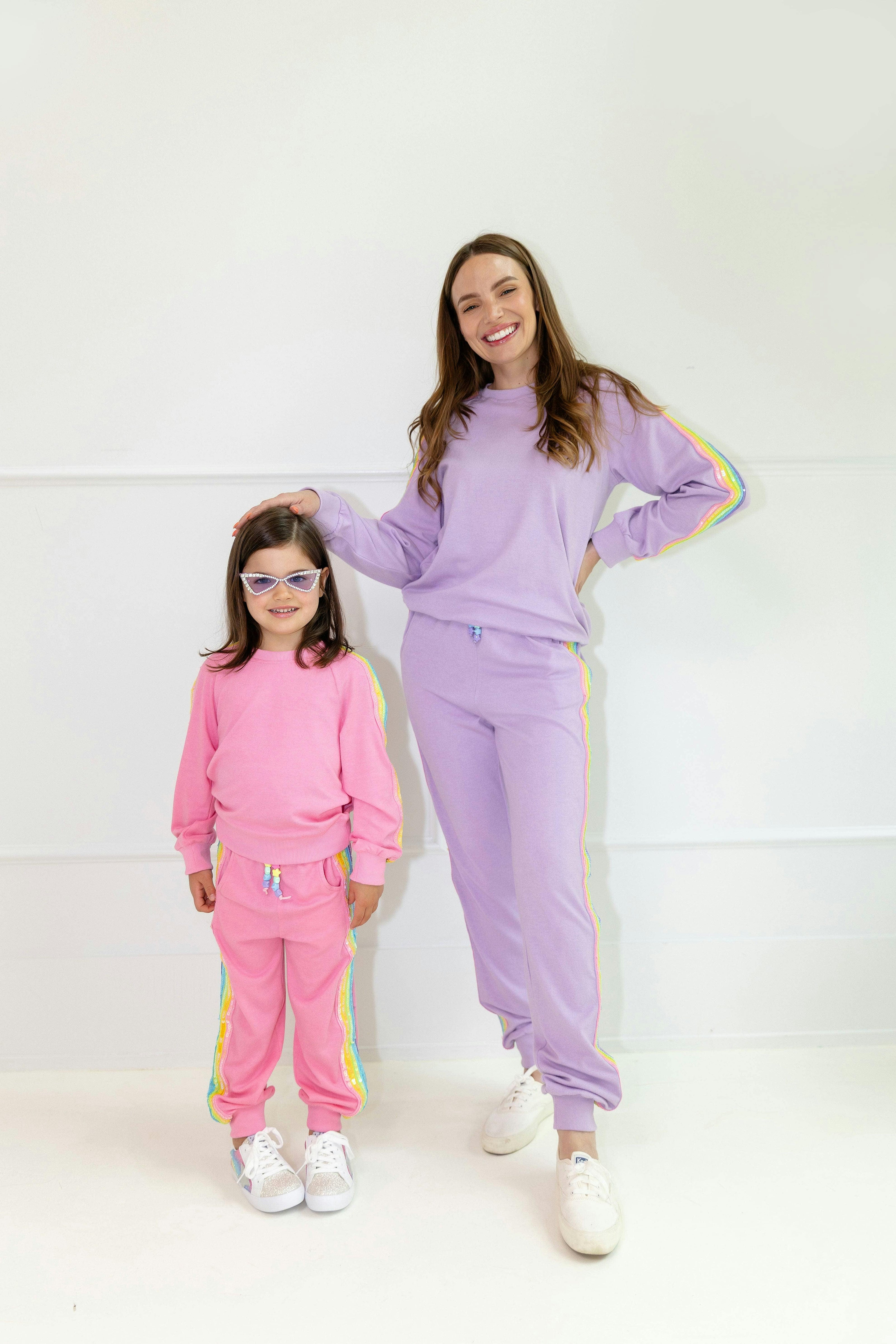 Women's Lavender Rainbow Sequin Set