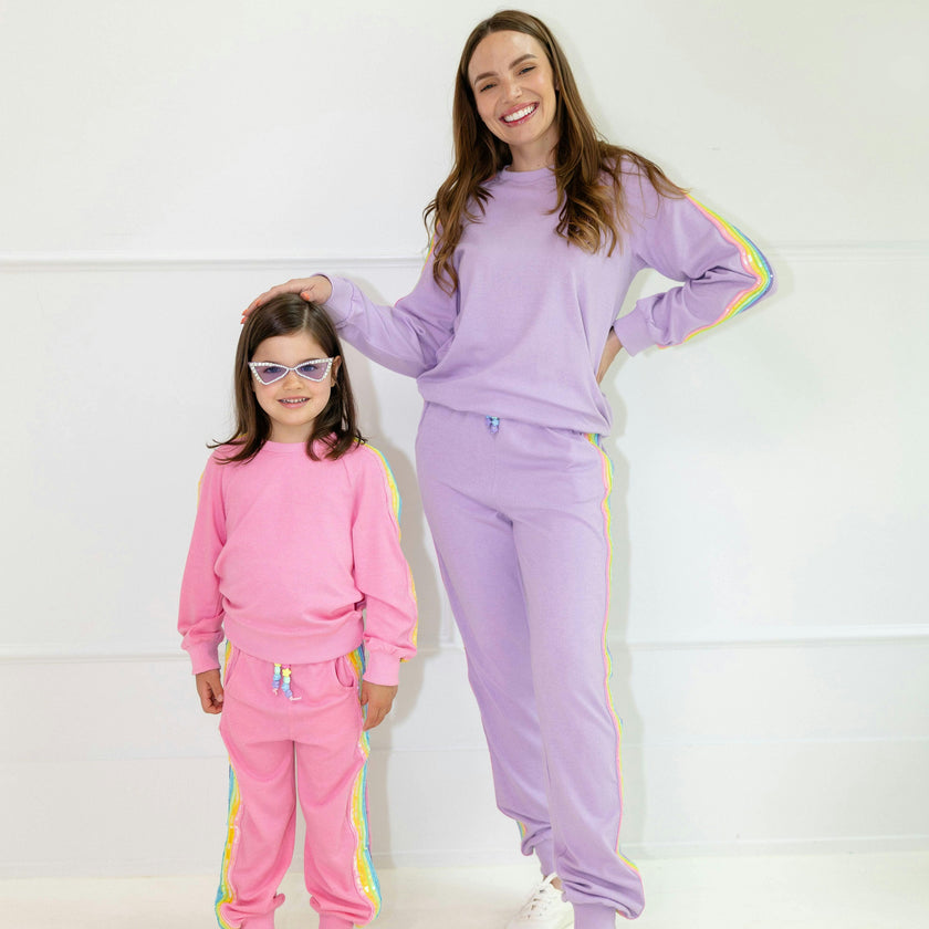 Pink Rainbow Sequin Set