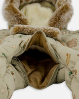 One-Piece Baby Layette Snowsuit Designed for Car Seat