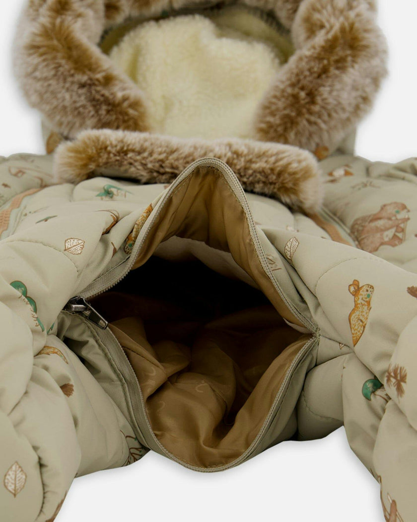 One-Piece Baby Layette Snowsuit Designed for Car Seat