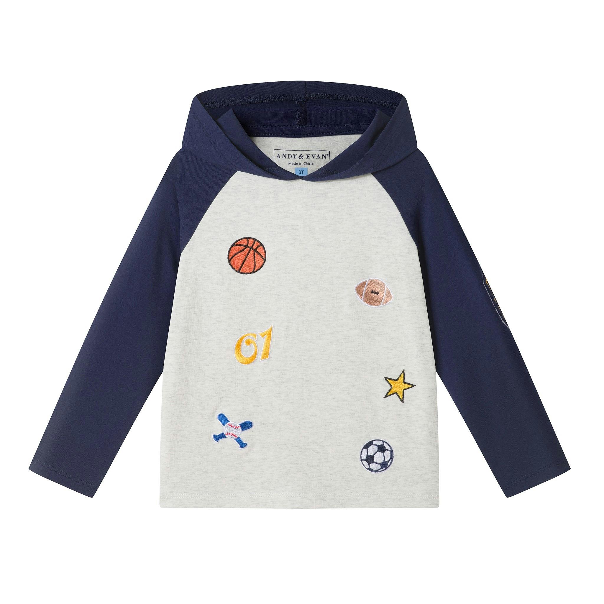 Boys Graphic Hooded Tee | Sports All-Star - Navy