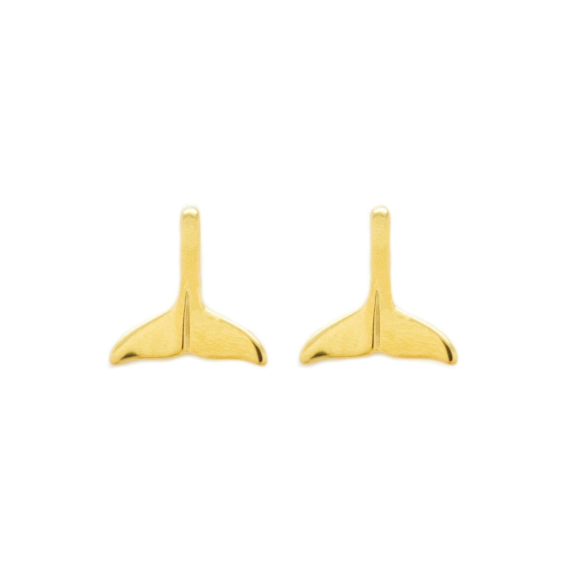 Whale Tail Stud Earrings