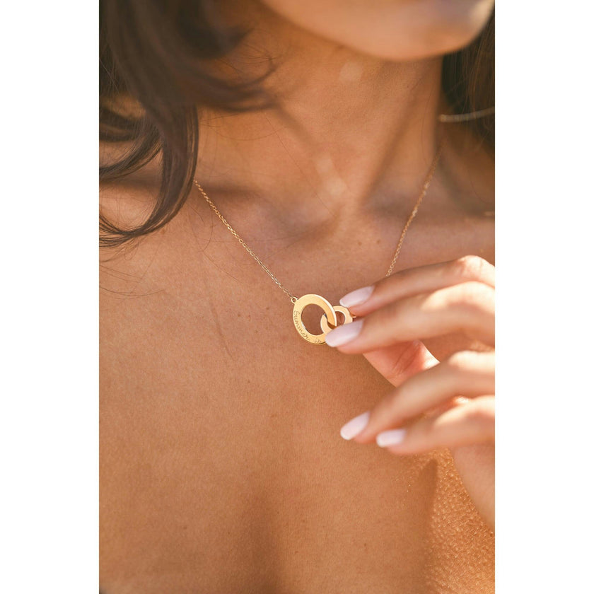 Personalized Intertwined Necklace, 18k Rose Gold Plated