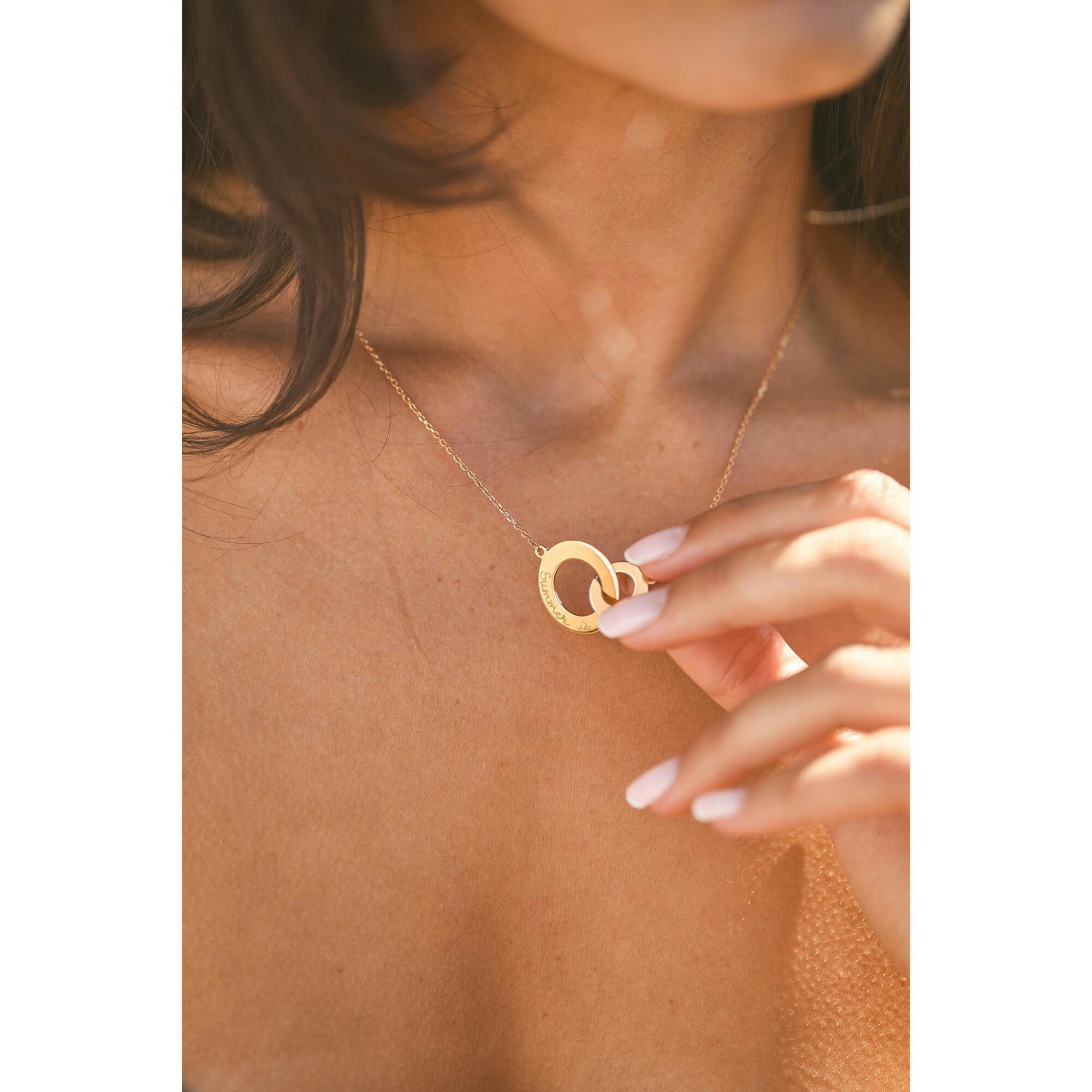 Personalized Intertwined Necklace, 18k Rose Gold Plated