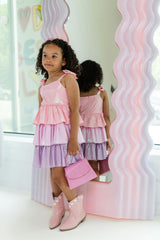 Pastel Ombre Shimmer Bow Dress