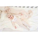 Embroidered Bib Footie and Beanie Set