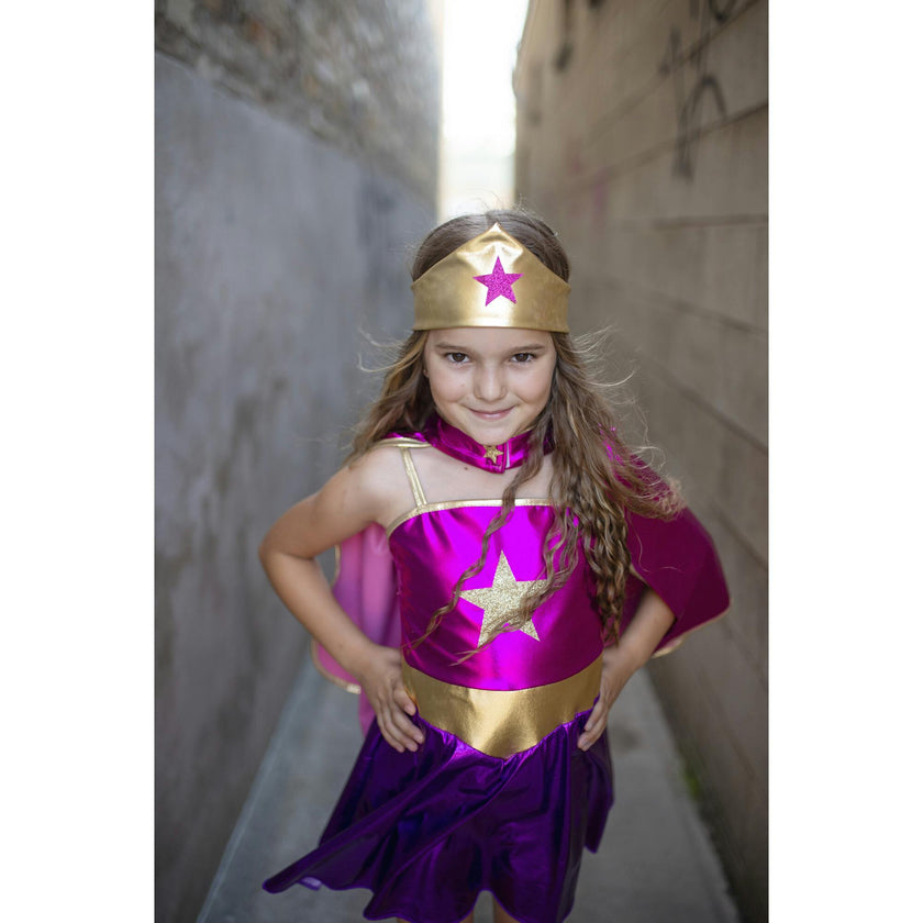 Superhero Star Dress, Cape & Headpiece