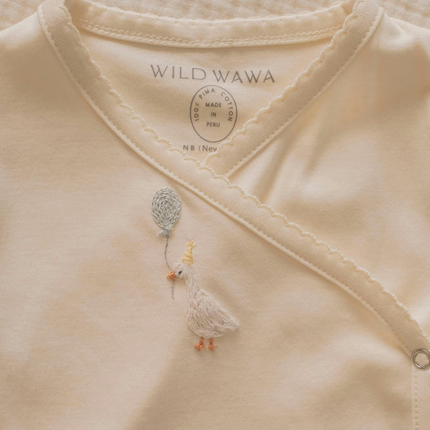 Pima Embroidered Bundle Set in Goose