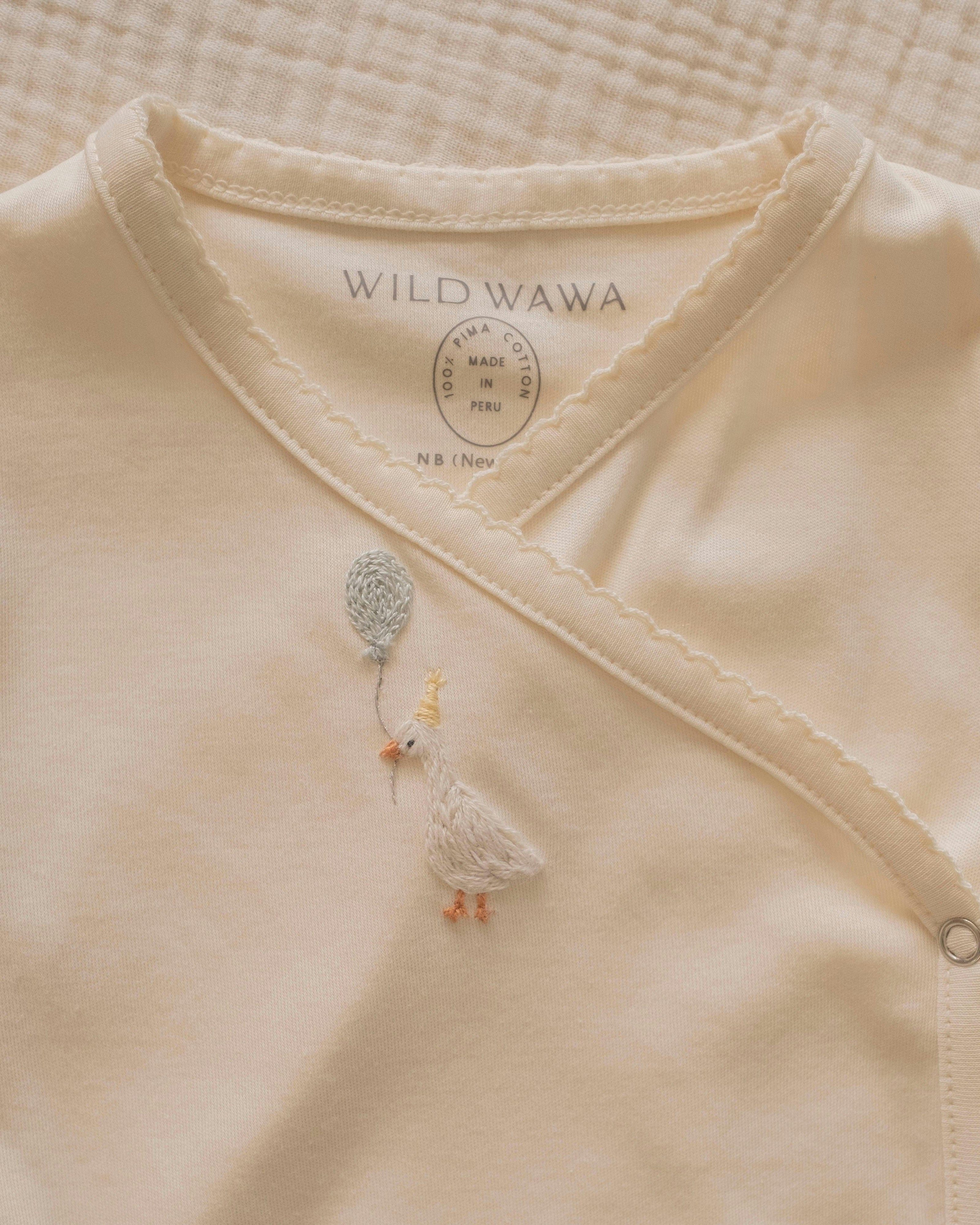 Pima Embroidered Bundle Set in Goose