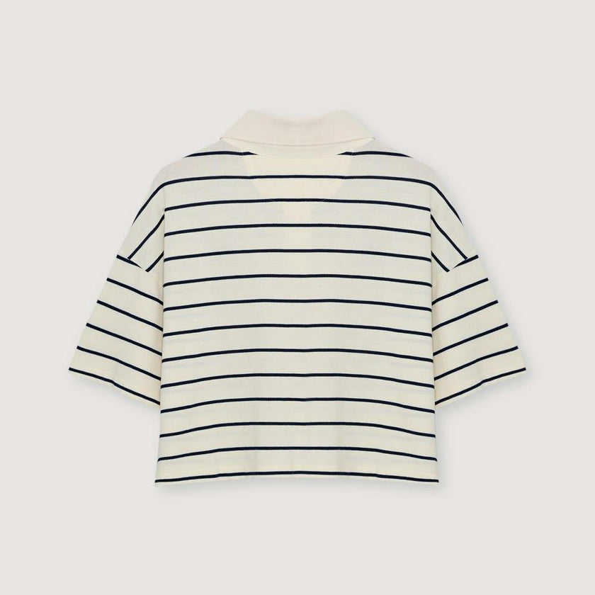 Acacia Woman Polo Ecru Stripes