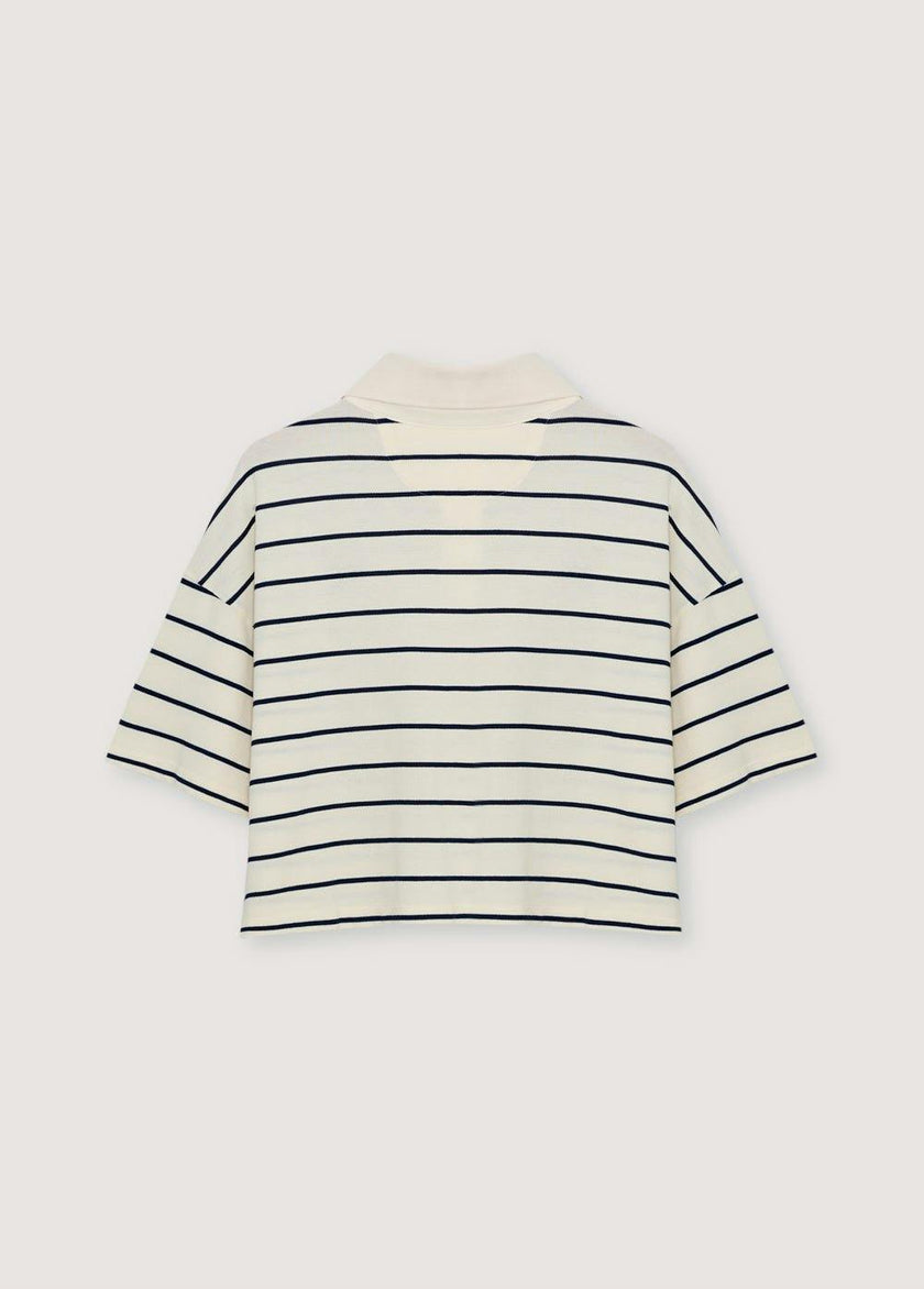 Acacia Woman Polo Ecru Stripes