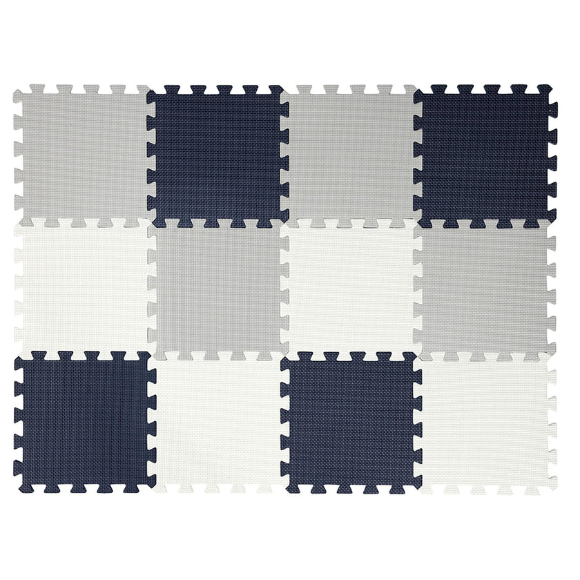 Tile Playmat - 12pc - Blue, Grey, White