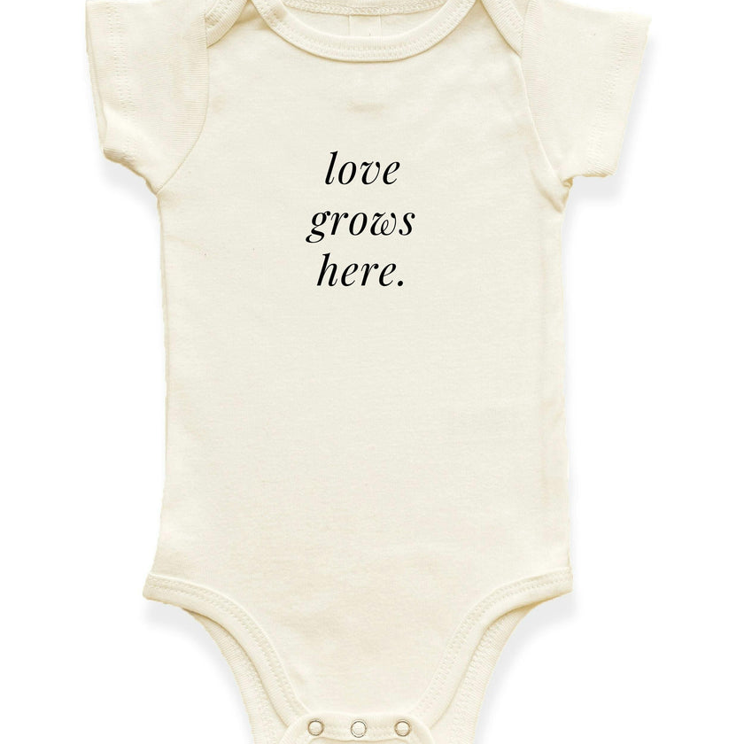 Love Grows Here Organic Cotton Baby Bodysuit
