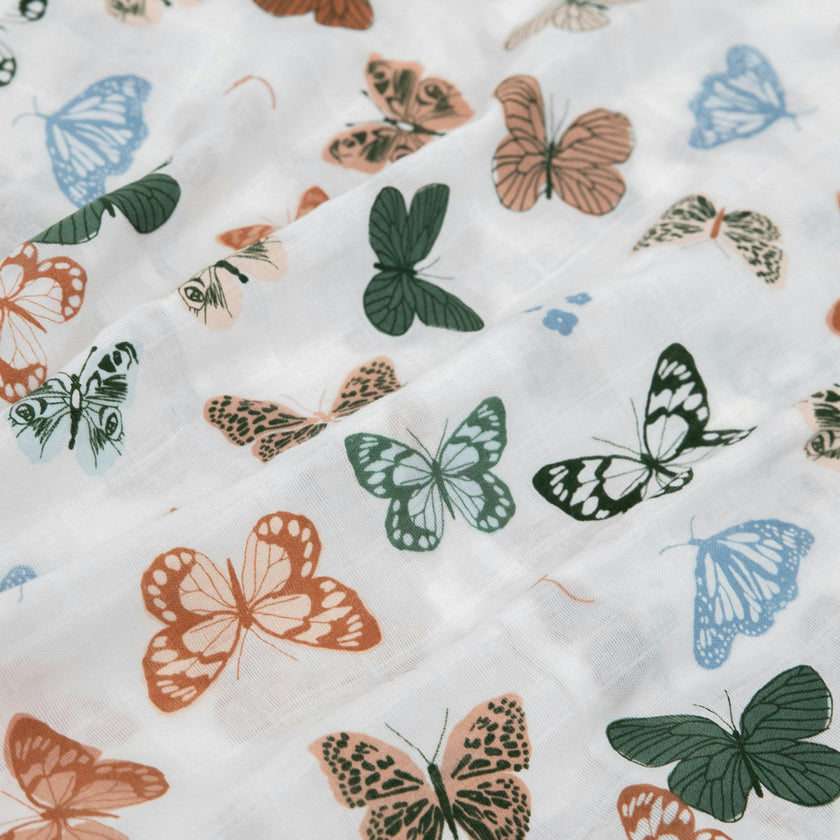 Cotton Muslin Pillowcase 2 Pack - Butterflies 2