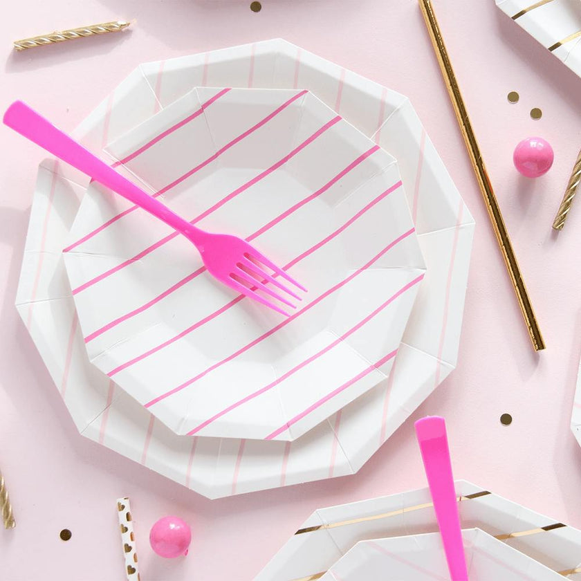 Blush Frenchie Striped Large Plates
