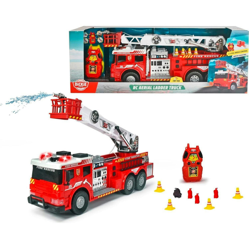 24" Light and Sound R/C Fire Truck Toy Vehicle w/ Working Pump