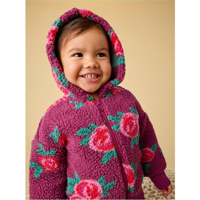 Teddy Fleece Baby Hoodie, Purple