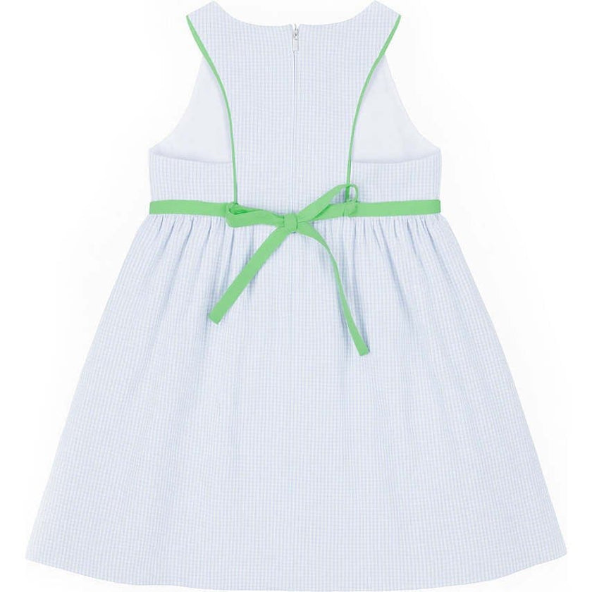 Check Seersucker Dress With Golf Cart
