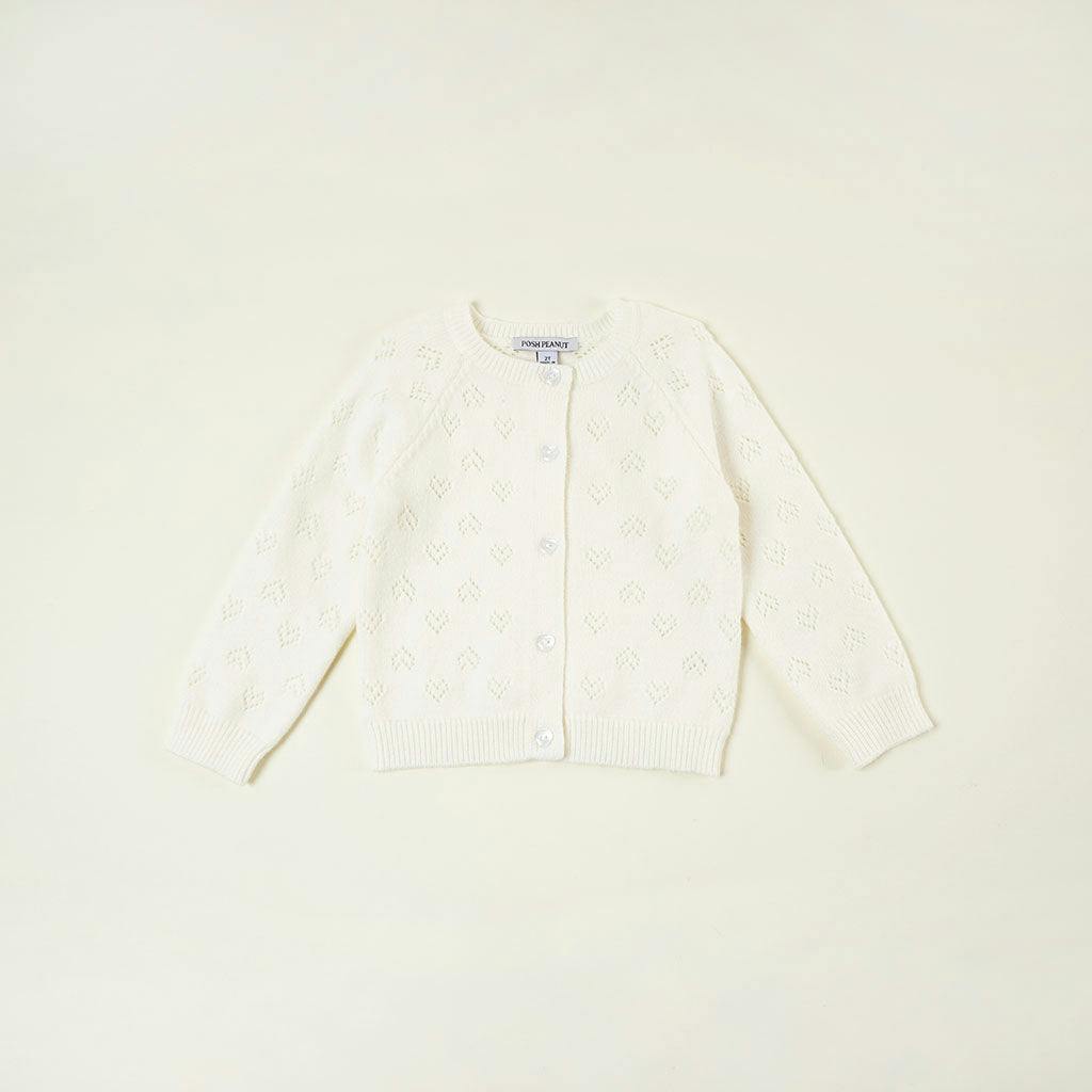 Coconut Pointelle Cardigan