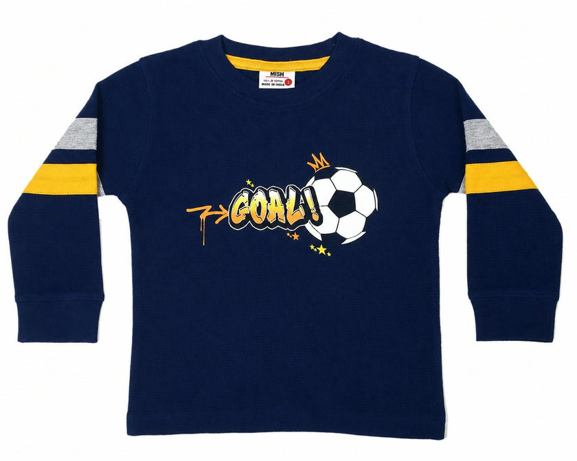 Kids Thermal Taping Shirt - Soccer Goal Navy