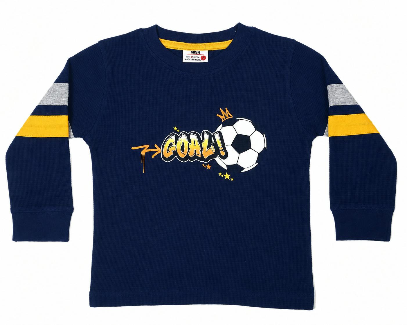 Kids Thermal Taping Shirt - Soccer Goal Navy
