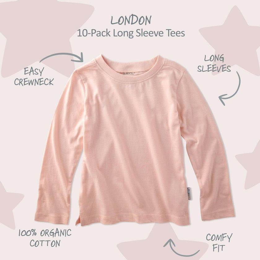 LONDON 5-Pack Toddler Long Sleeve T-Shirts
