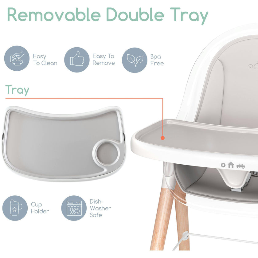Children of Design 6 in 1 Deluxe High Chair with Cushion