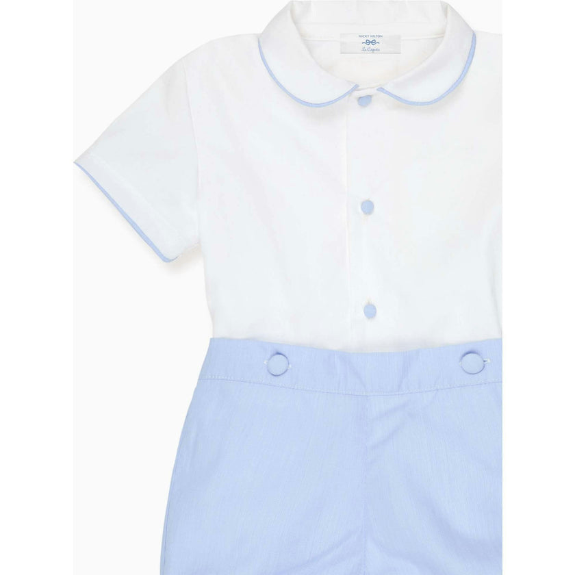 Nicky Hilton x La Coqueta Blue Stripe Chasen Baby Boy Set