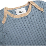 Ribbed Knit Short Sleeve Retro Bodysuit