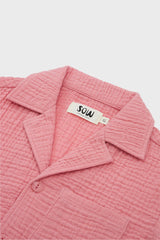 Organic Cotton Camp Collar Waffle Shirt
