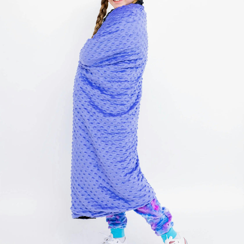 Reversible Minky Bubble Blanket - Peri/Black