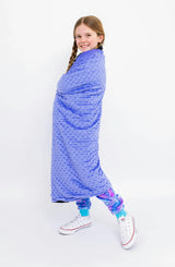 Reversible Minky Bubble Blanket - Peri/Black