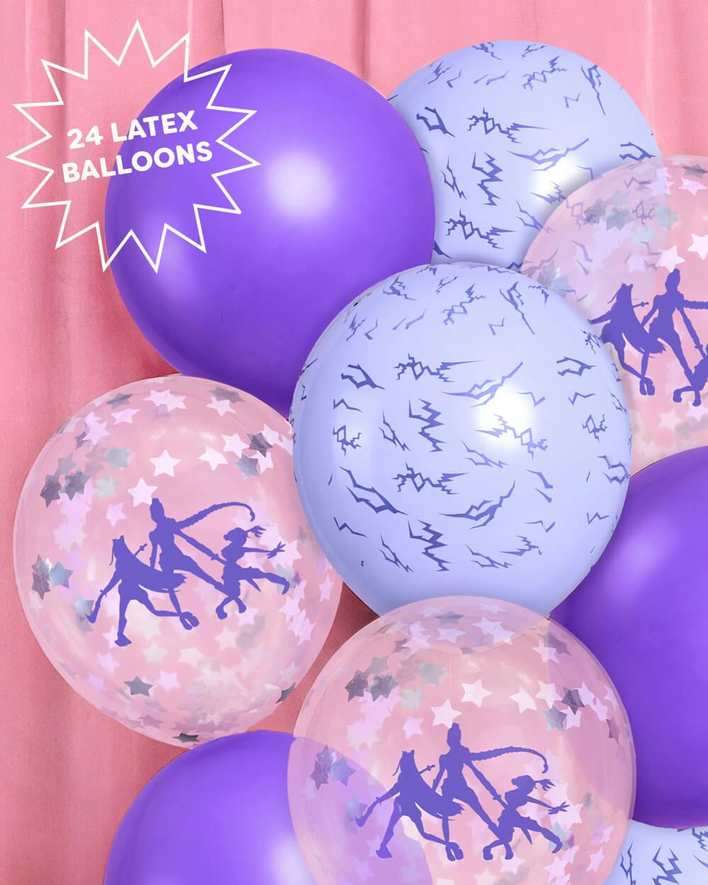Kpop Party Balloons - 24 purple latex balloons