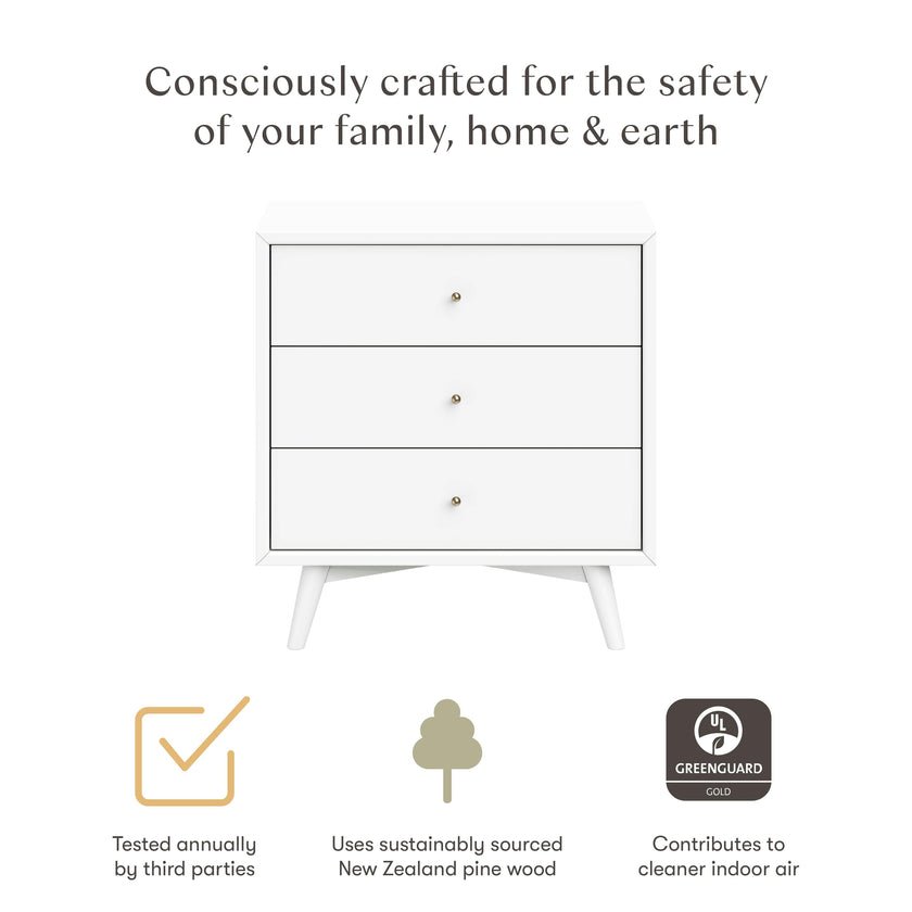 Palma 3-Drawer Compact Assembled Dresser (34")
